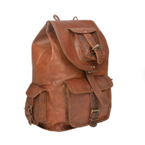 18/20 inch size L leather bag retro backpack